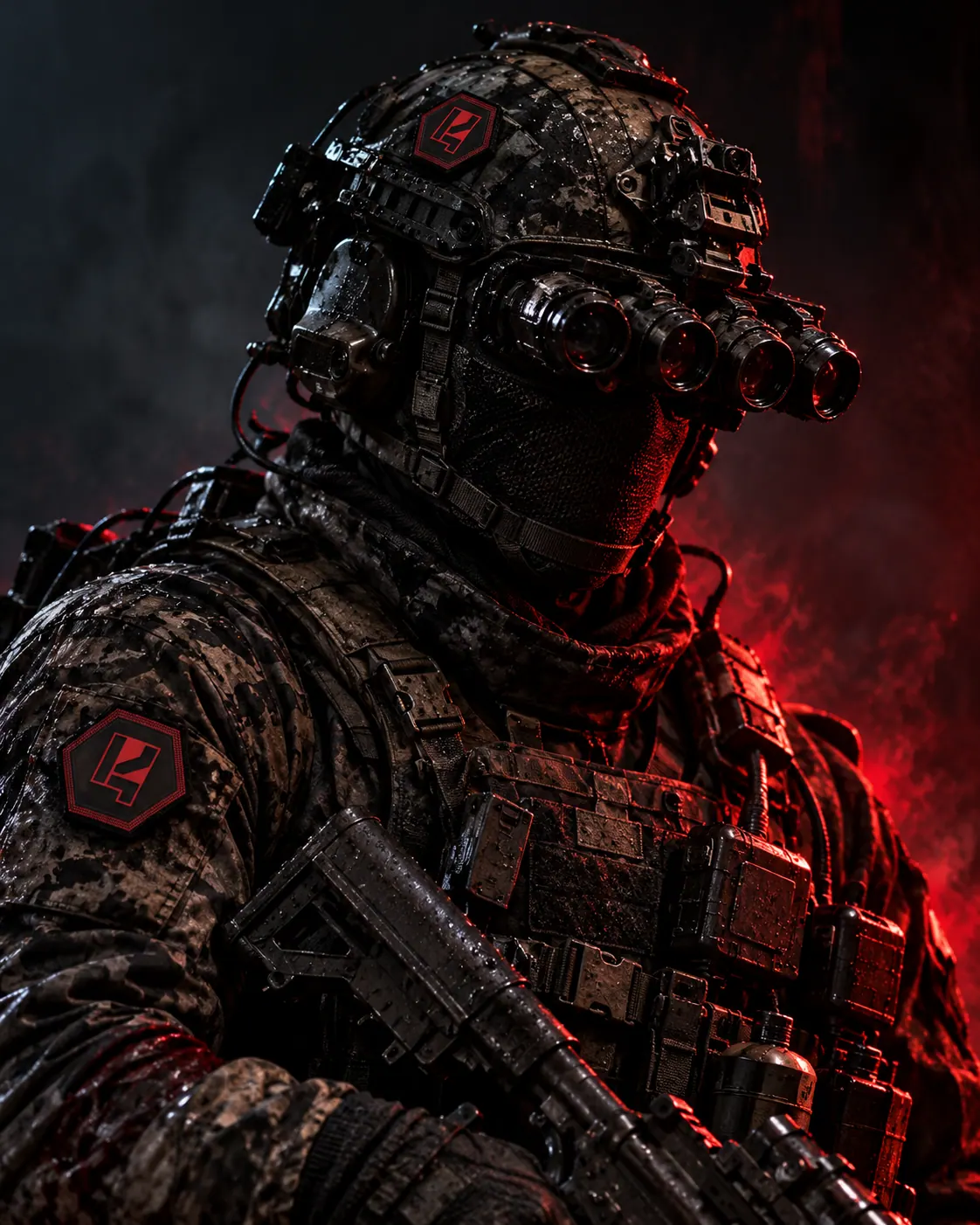 A KAZI operator in night-vision gear